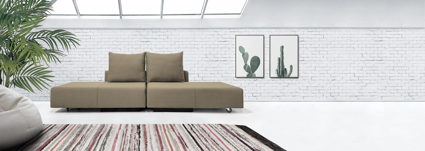 Modulares Sofa BonBon S mit Schlaffunktion - Stoff Mollia - Corina Ruch