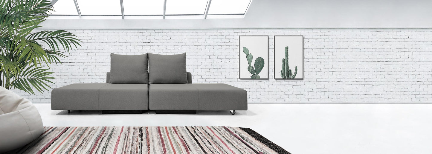 Modulares Sofa BonBon S mit Schlaffunktion - Stoff Mollia - Corina Ruch