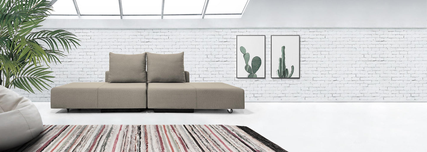 Modulares Sofa BonBon S mit Schlaffunktion - Stoff Mollia - Corina Ruch
