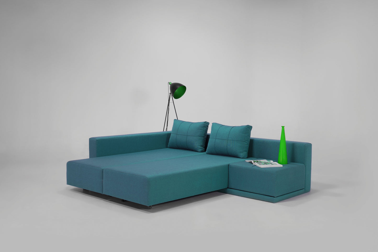 Modulares Sofa Amy mit Schlaffunktion - Stoff Velare