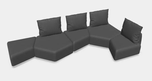 Modulares Sofa Katrina mit Schlaffunktion - Stoff Velare - Alexandra Rosenthal