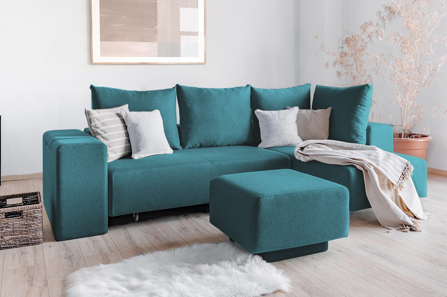 Modulares Sofa Amelie mit Schlaffunktion - Stoff Mollia