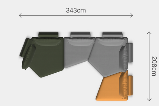 Modulares Sofa Katrina mit Schlaffunktion - Stoff Velare - Becker & Pilarczyk