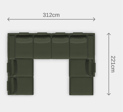 Modulares Sofa Donna XL mit Schlaffunktion - Stoff Velare - Heinz Weingast