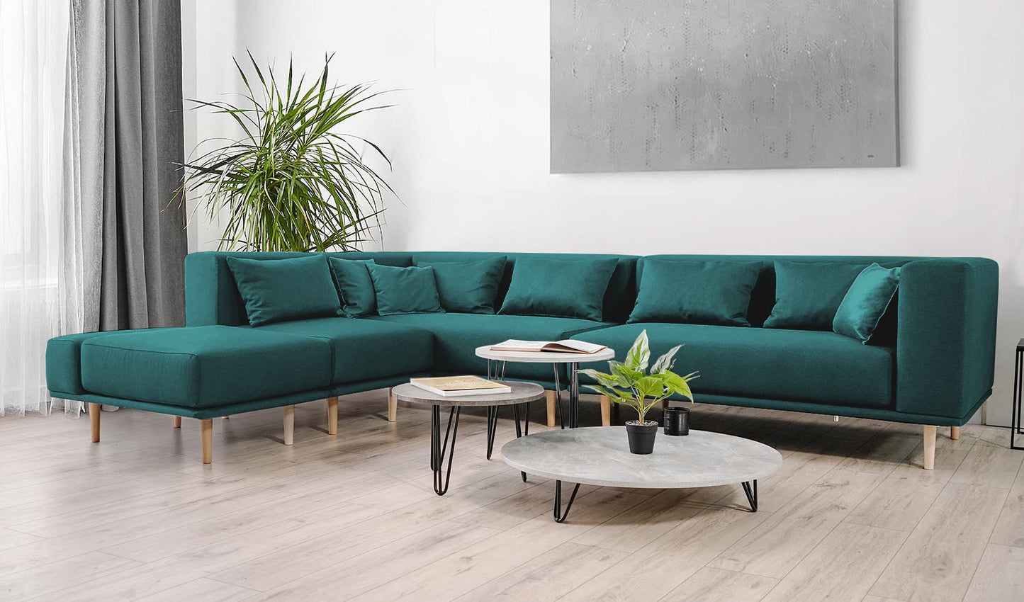 Modulares Sofa Jenny mit Schlaffunktion - Stoff Mollia