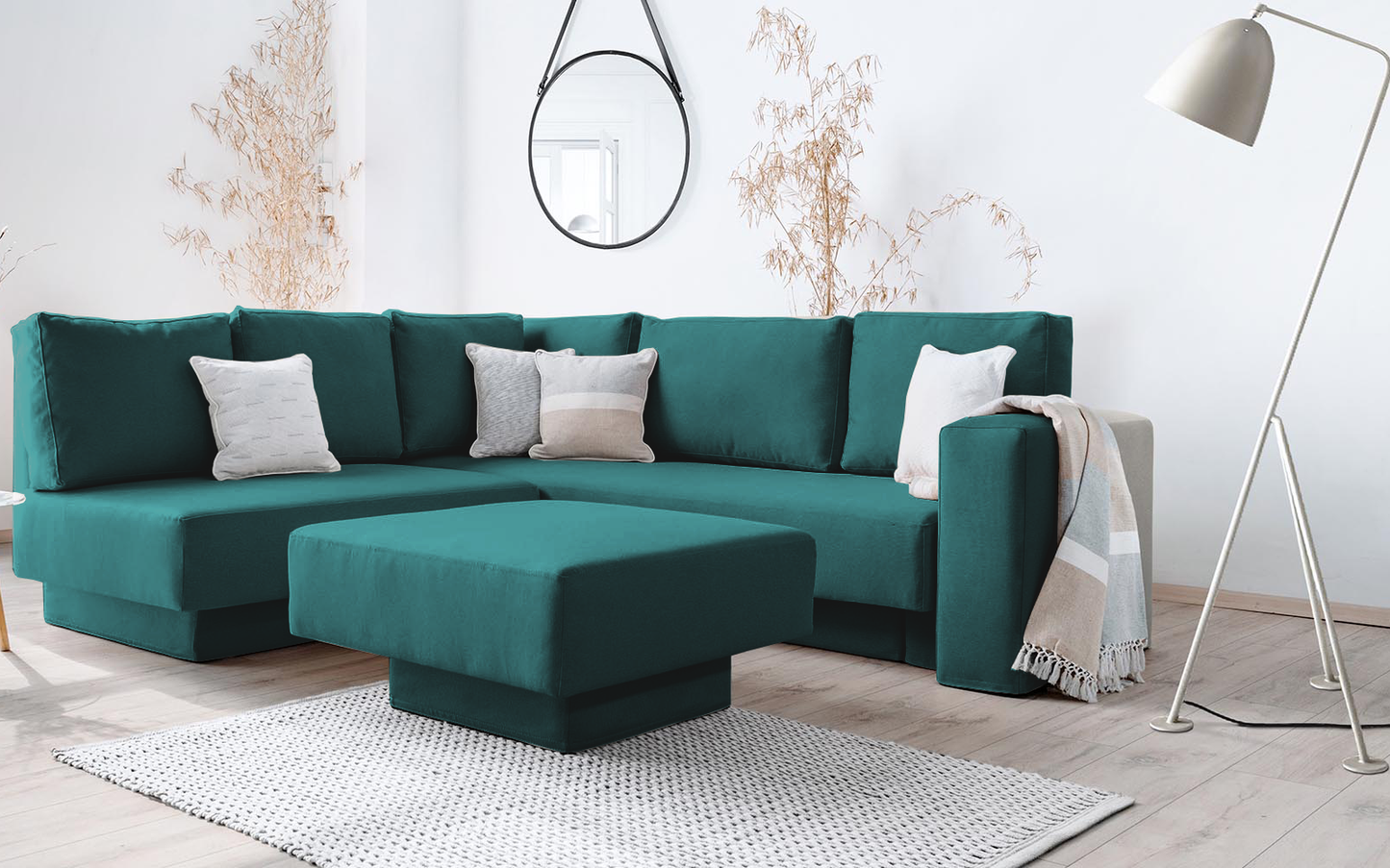 Modulares Sofa Jessica mit Schlaffunktion - Stoff Mollia