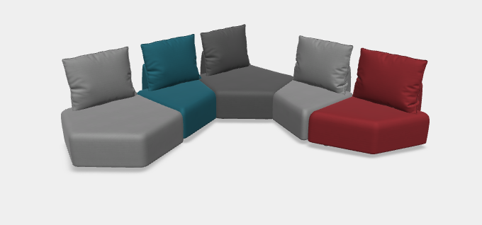 Modulares Sofa Katrina mit Schlaffunktion - Stoff Velare - Katharina Bergermeier