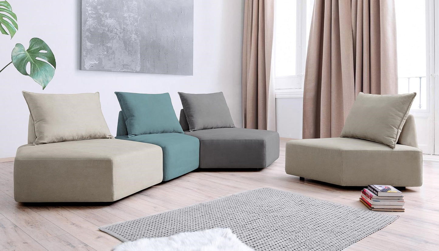 Modulares Sofa Katrina mit Schlaffunktion - Stoff Baumwolle