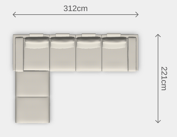 Modulares Sofa Donna XL mit Schlaffunktion - Stoff Mollia - Michael Faas