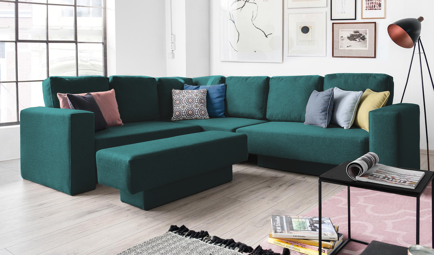 Modulares Sofa Rachel mit Schlaffunktion - Stoff Mollia