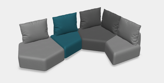 Modulares Sofa Katrina mit Schlaffunktion - Stoff Velare - Romy & Thomas