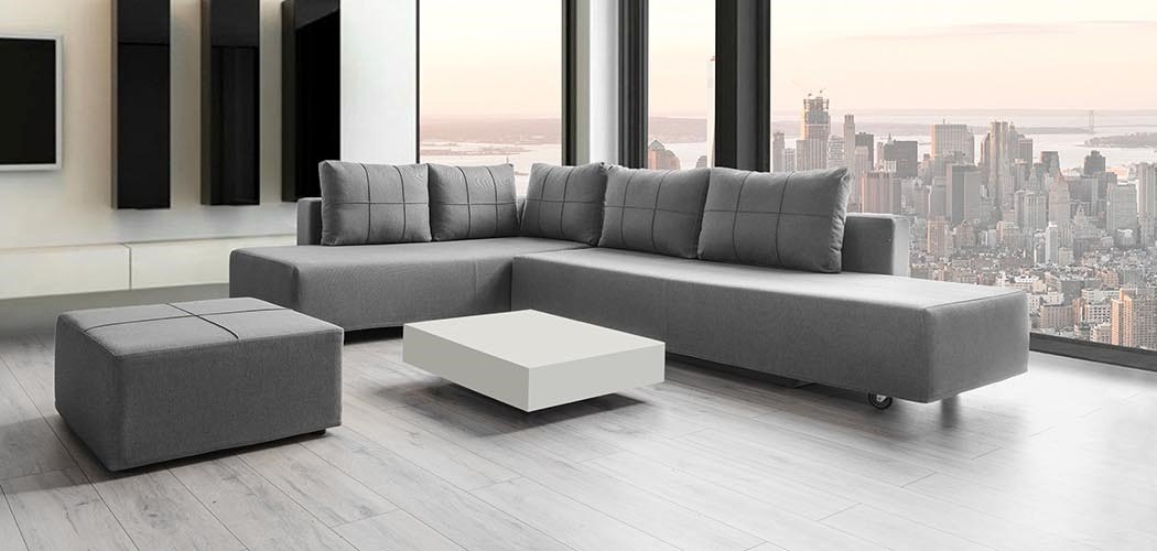 Modulares Sofa Amy mit Schlaffunktion - Stoff Velare