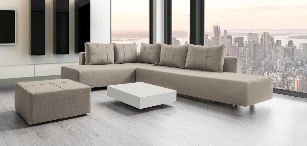 Modulares Sofa Amy mit Schlaffunktion - Stoff Velare