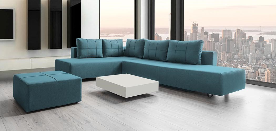 Modulares Sofa Amy mit Schlaffunktion - Stoff Velare