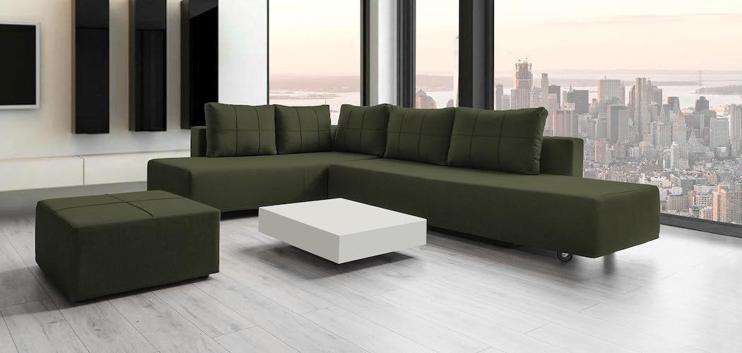 Modulares Sofa Amy mit Schlaffunktion - Stoff Velare