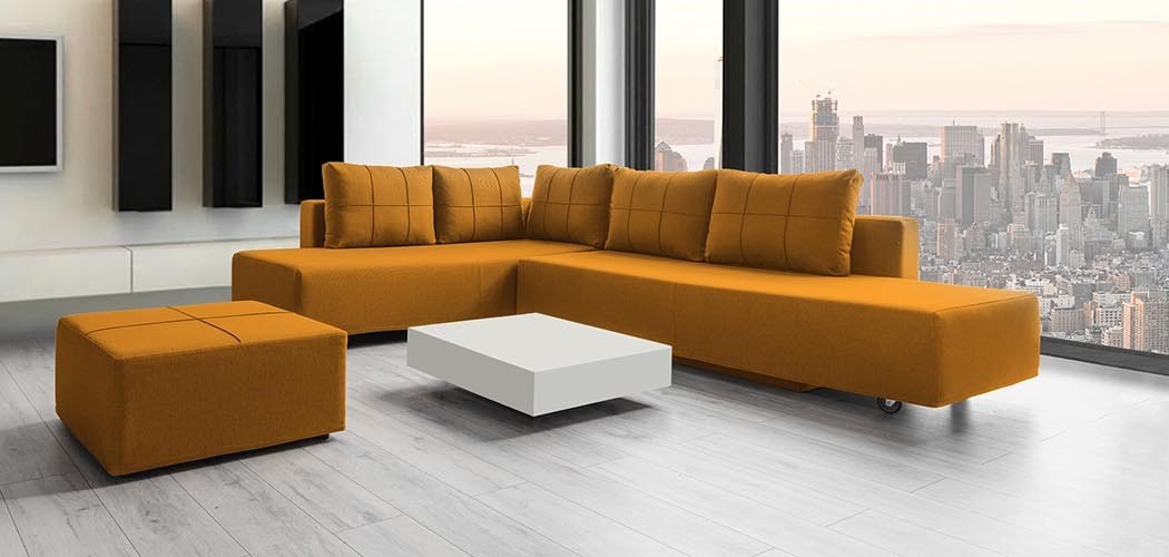 Modulares Sofa Amy mit Schlaffunktion - Stoff Velare