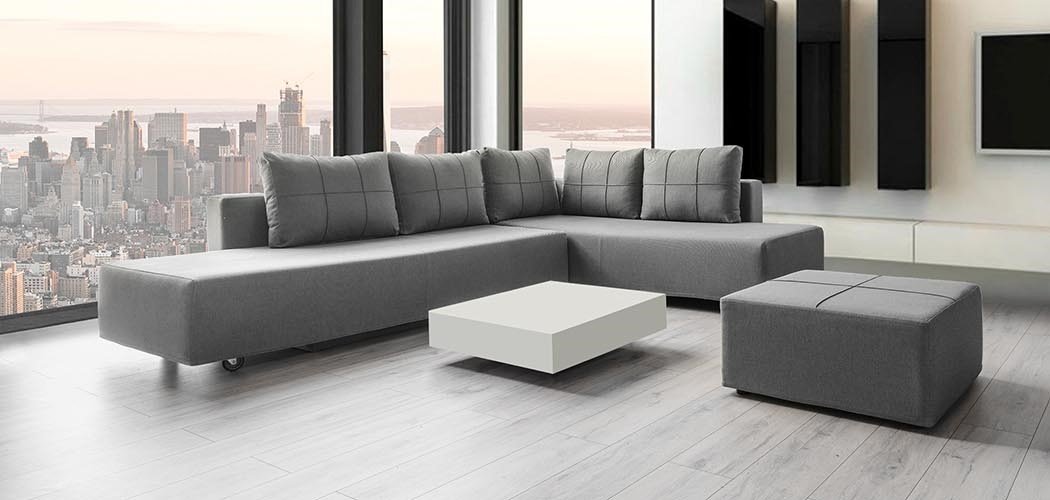 Modulares Sofa Amy mit Schlaffunktion - Stoff Velare