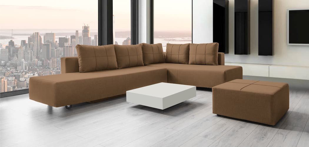 Modulares Sofa Amy mit Schlaffunktion - Stoff Velare