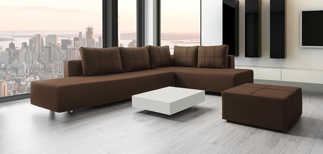 Modulares Sofa Amy mit Schlaffunktion - Stoff Velare