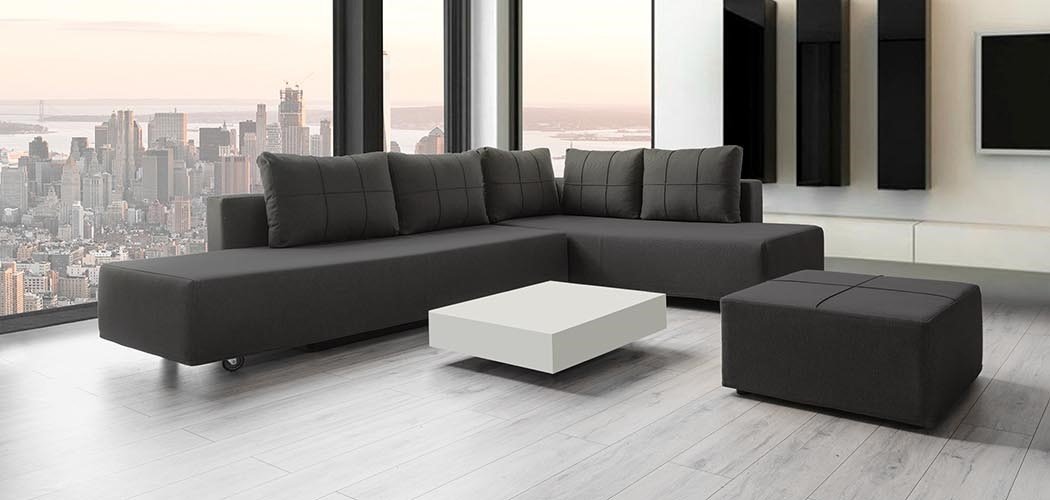 Modulares Sofa Amy mit Schlaffunktion - Stoff Mollia