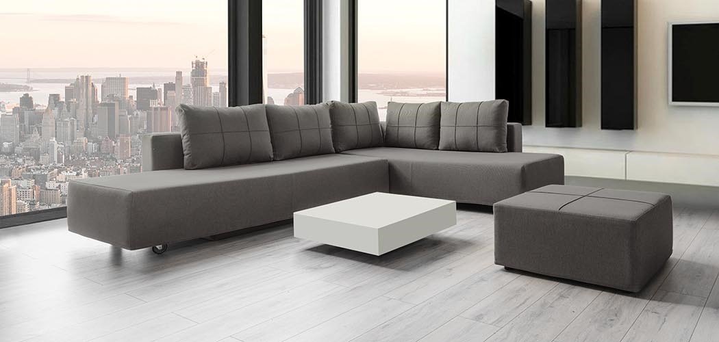 Modulares Sofa Amy mit Schlaffunktion - Stoff Mollia