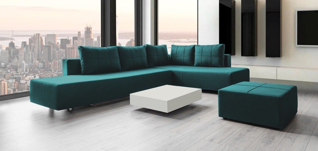 Modulares Sofa Amy mit Schlaffunktion - Stoff Mollia