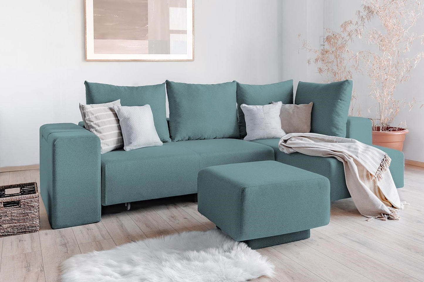 Modulares Sofa Amelie mit Schlaffunktion - Stoff Baumwolle - Livom