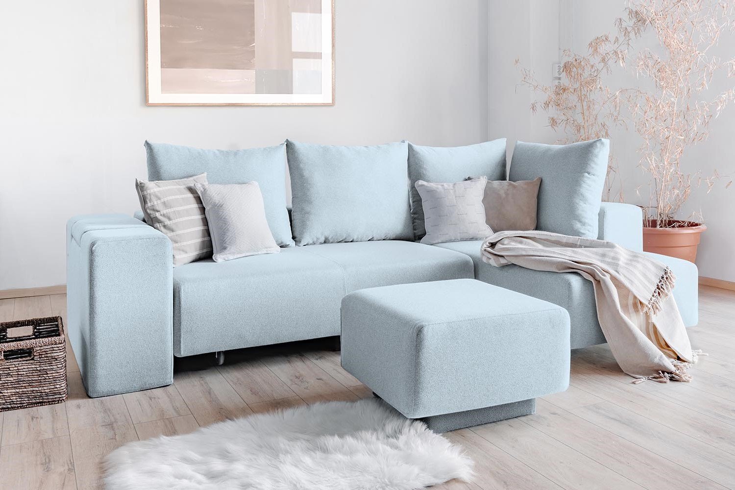 Modulares Sofa Amelie mit Schlaffunktion - Stoff Mollia - Livom