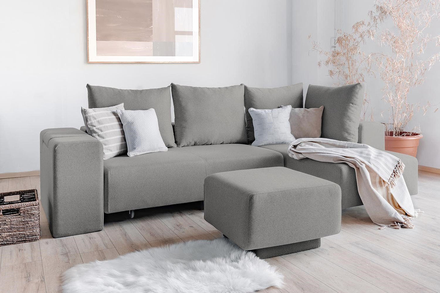 Modulares Sofa Amelie mit Schlaffunktion - Stoff Mollia - Livom