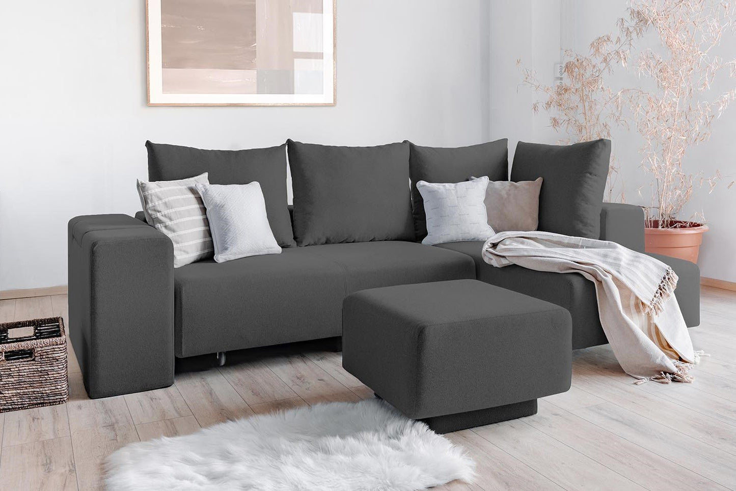 Modulares Sofa Amelie mit Schlaffunktion - Stoff Mollia - Livom