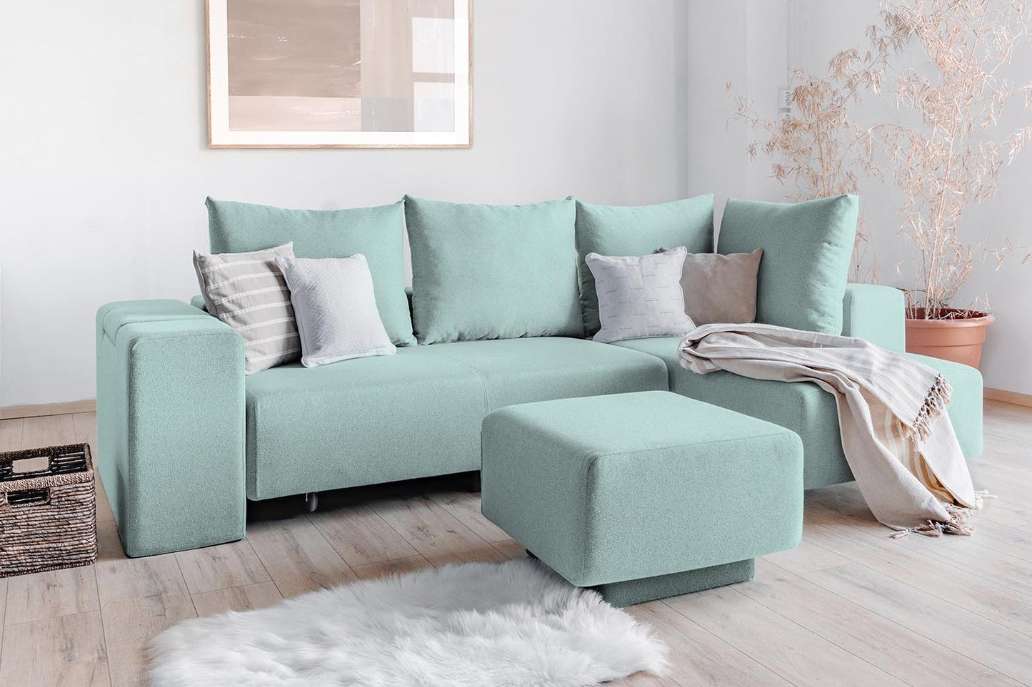 Modulares Sofa Amelie mit Schlaffunktion - Stoff Mollia - Livom