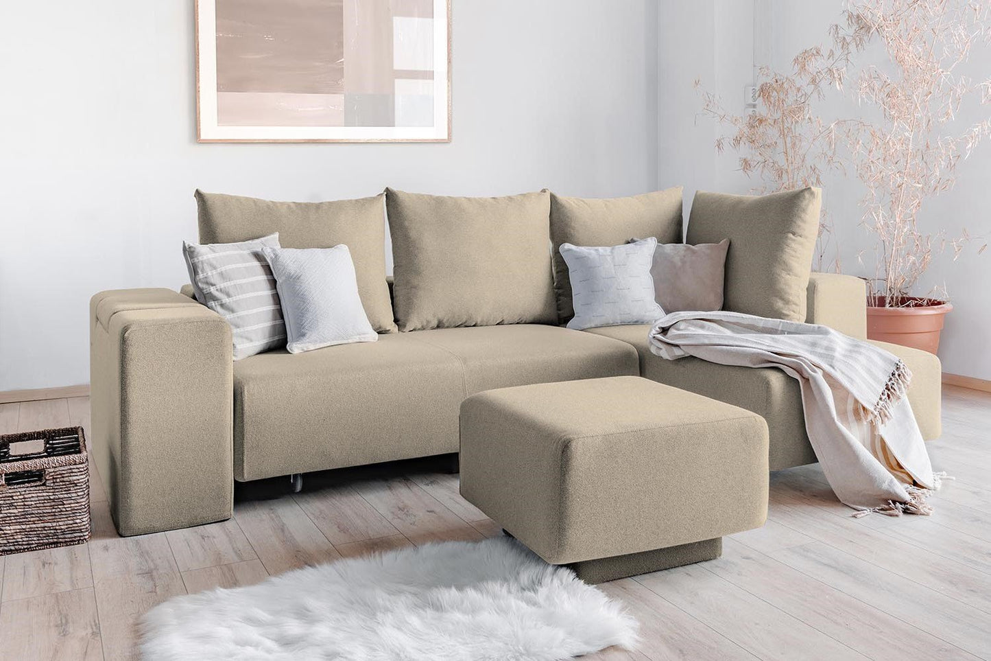 Modulares Sofa Amelie mit Schlaffunktion - Stoff Mollia - Livom