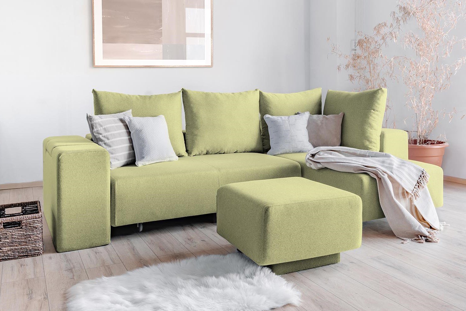 Modulares Sofa Amelie mit Schlaffunktion - Stoff Mollia - Livom