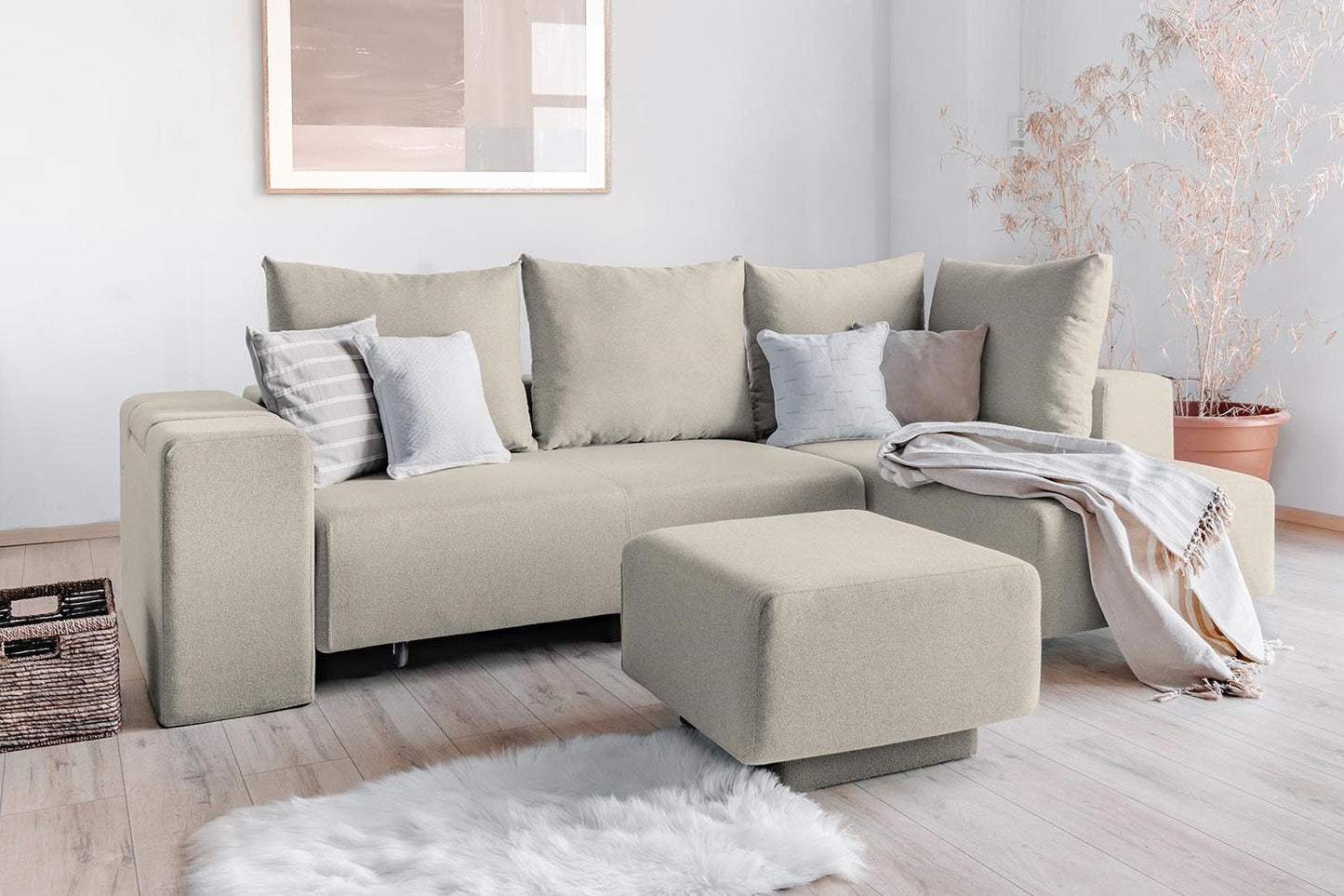 Modulares Sofa Amelie mit Schlaffunktion - Stoff Mollia - Livom