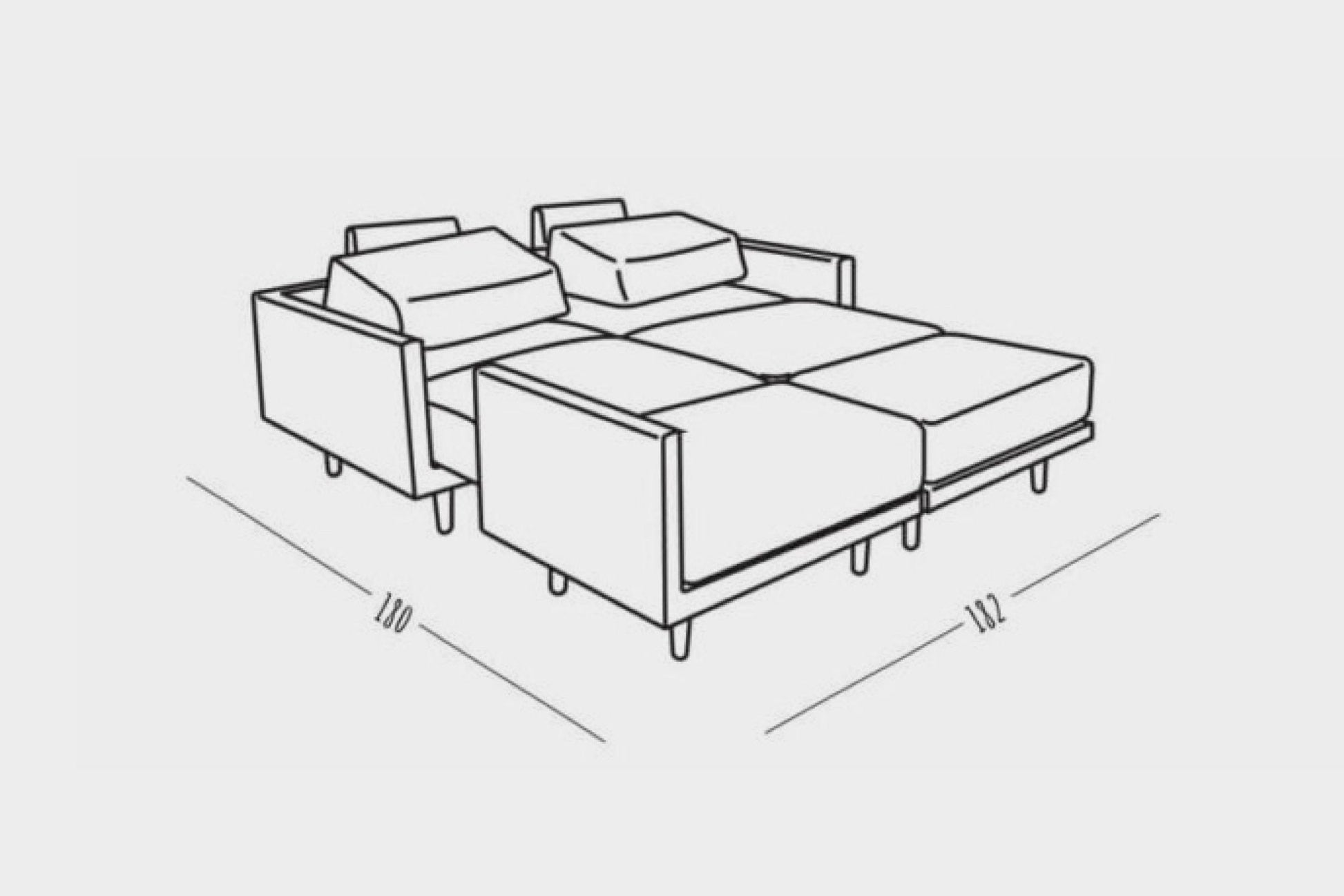 Modulares Sofa Donna mit Schlaffunktion - Stoff Mollia - Livom