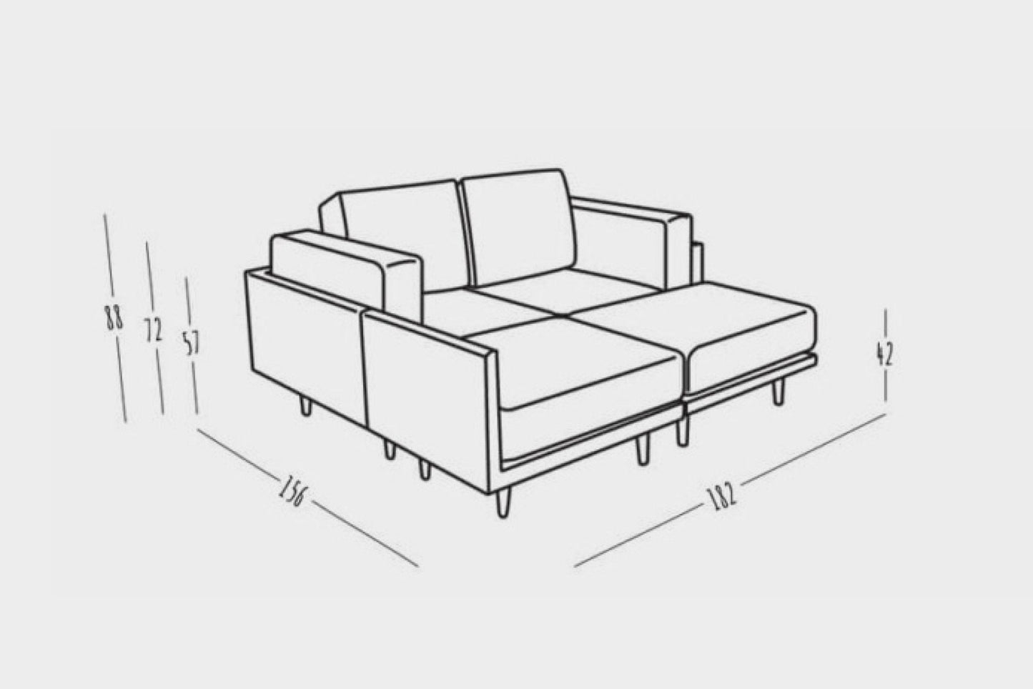 Modulares Sofa Donna mit Schlaffunktion - Stoff Mollia - Livom