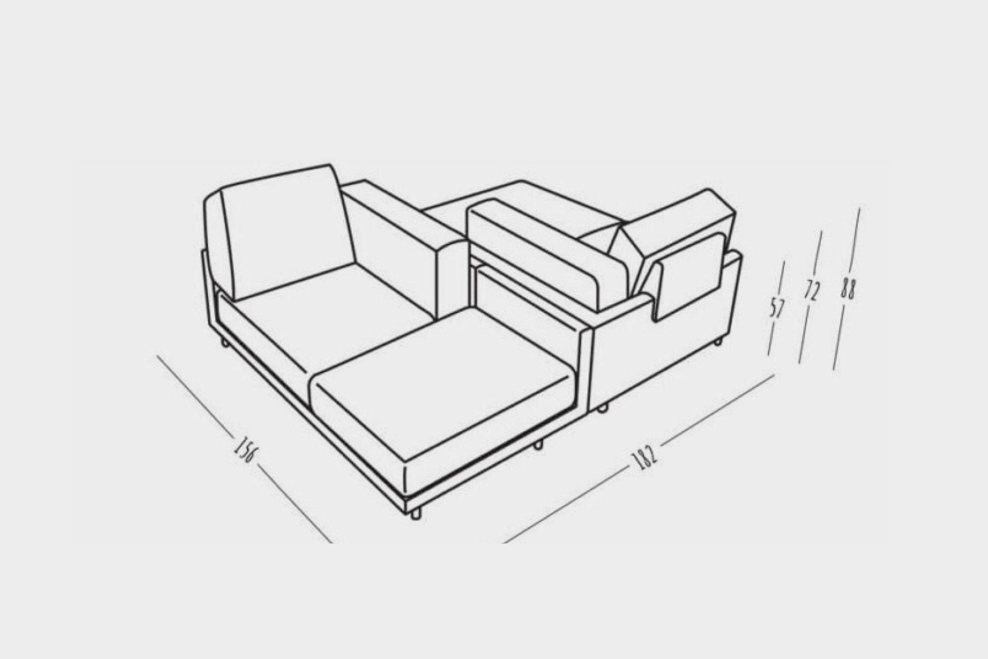 Modulares Sofa Donna mit Schlaffunktion - Stoff Mollia - Livom