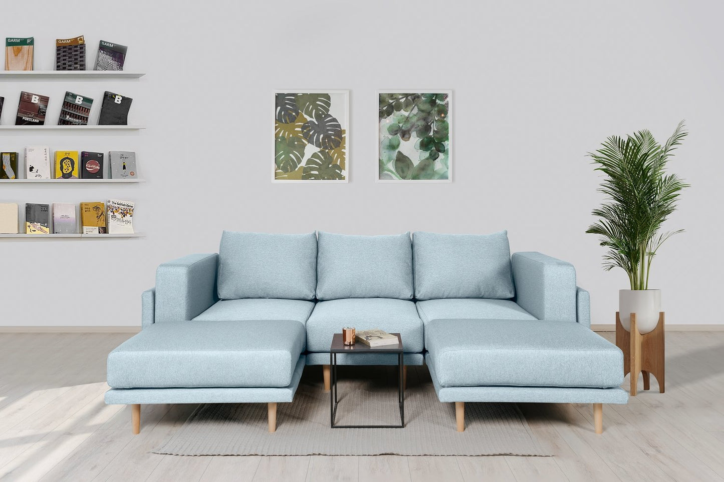 Modulares Sofa Donna U mit Schlaffunktion - Stoff Mollia - Livom