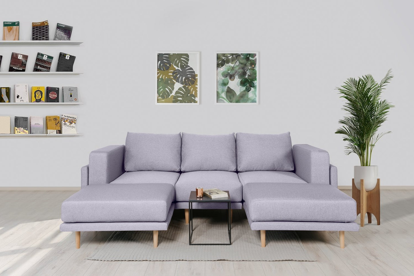 Modulares Sofa Donna U mit Schlaffunktion - Stoff Mollia - Livom