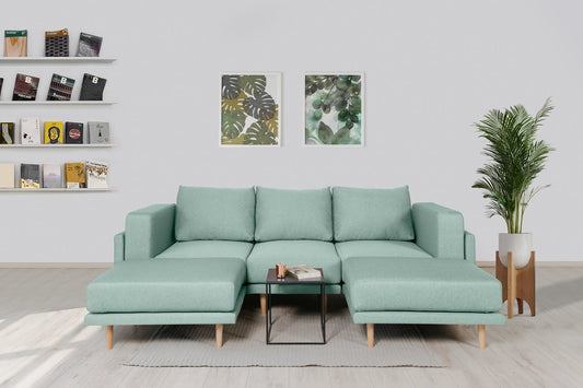 Modulares Sofa Donna U mit Schlaffunktion - Stoff Mollia - Livom