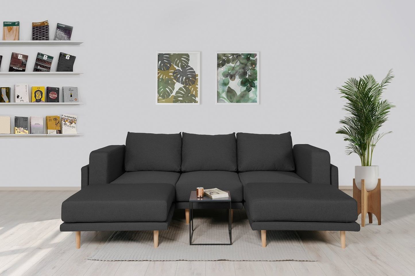 Modulares Sofa Donna U mit Schlaffunktion - Stoff Mollia - Livom