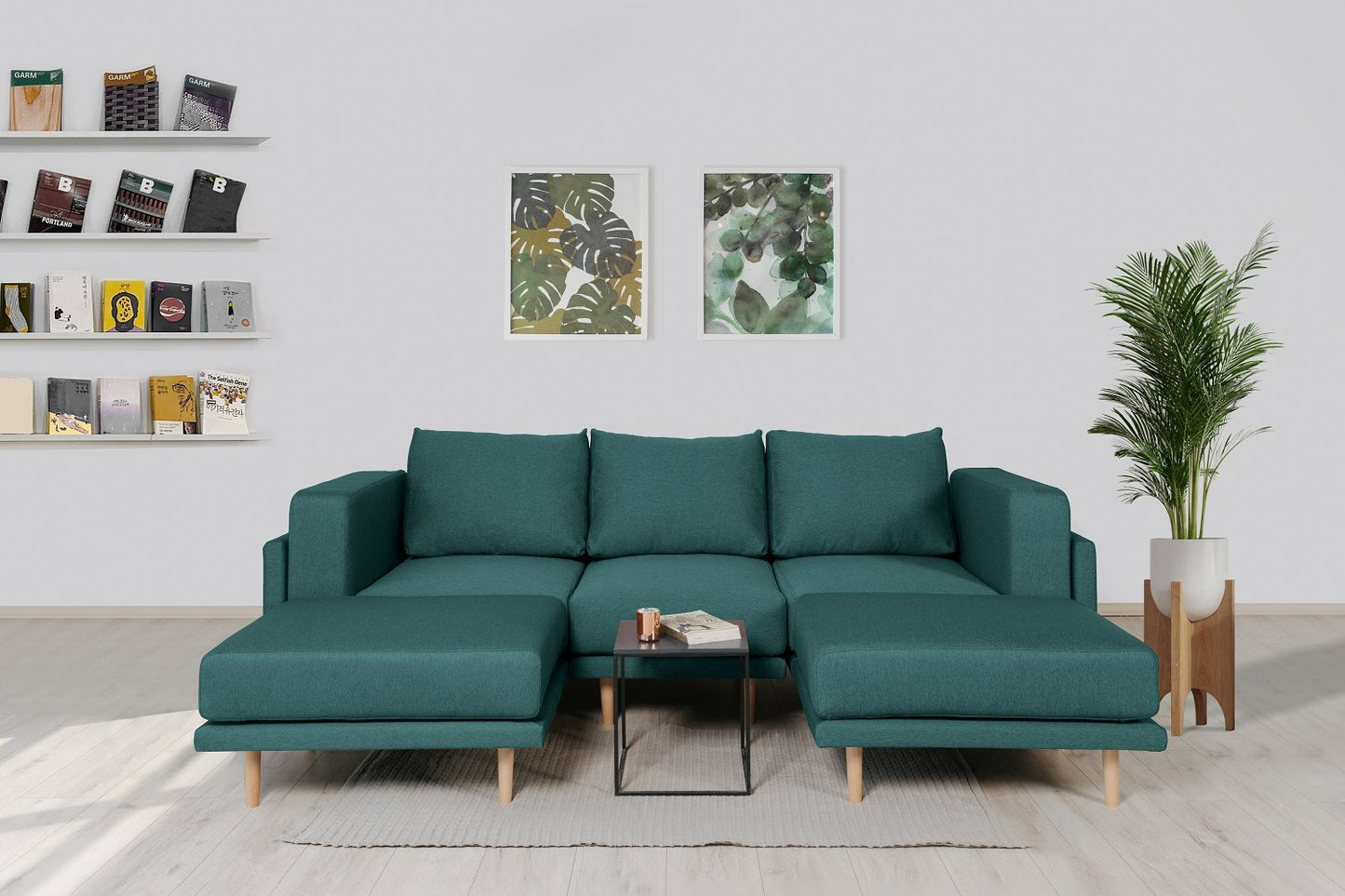 Modulares Sofa Donna U mit Schlaffunktion - Stoff Velare - Livom