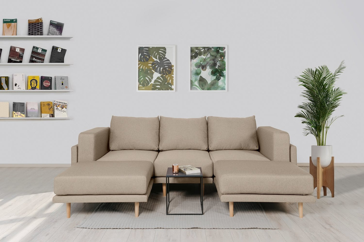 Modulares Sofa Donna U mit Schlaffunktion - Stoff Velare - Livom