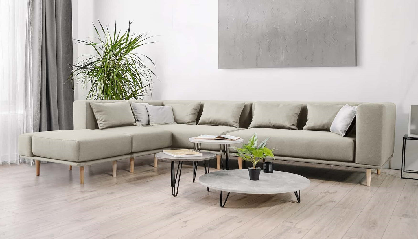 Modulares Sofa Jenny mit Schlaffunktion - Stoff Baumwolle - Livom