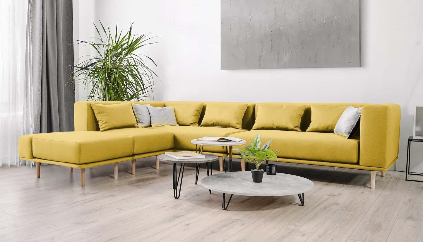 Modulares Sofa Jenny mit Schlaffunktion - Stoff Baumwolle - Livom