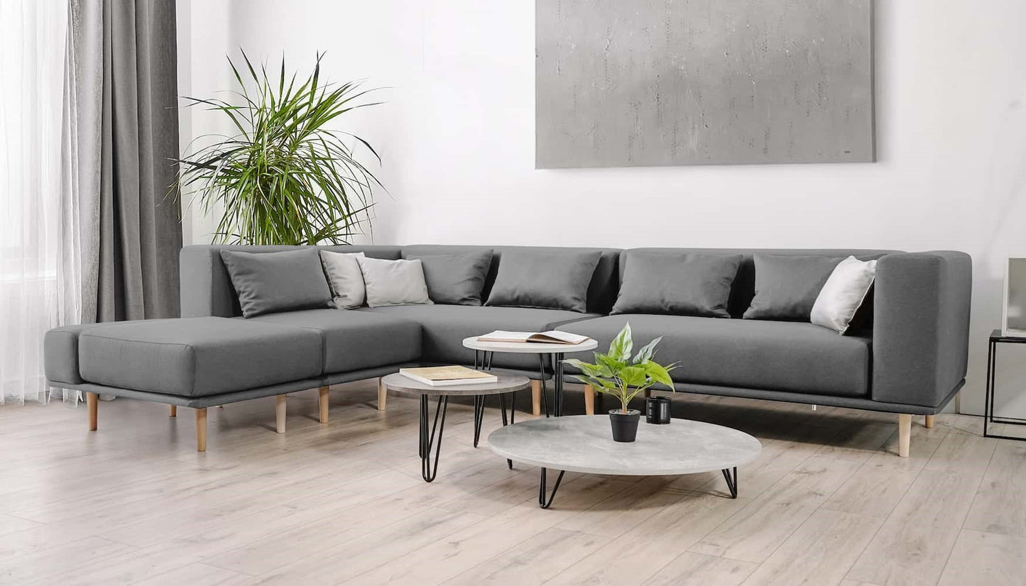 Modulares Sofa Jenny mit Schlaffunktion - Stoff Baumwolle - Livom