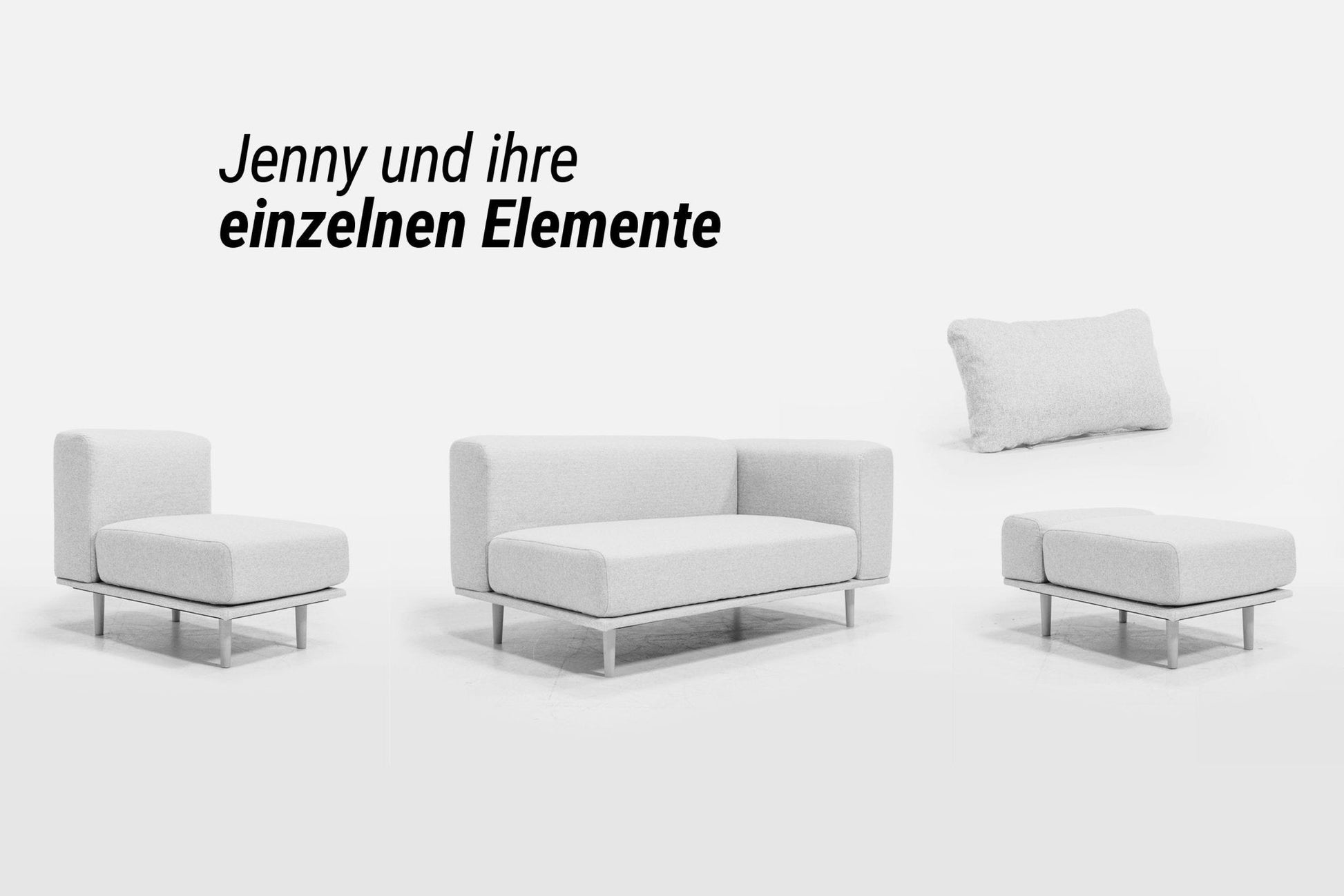 Modulares Sofa Jenny mit Schlaffunktion - Stoff Baumwolle - Livom