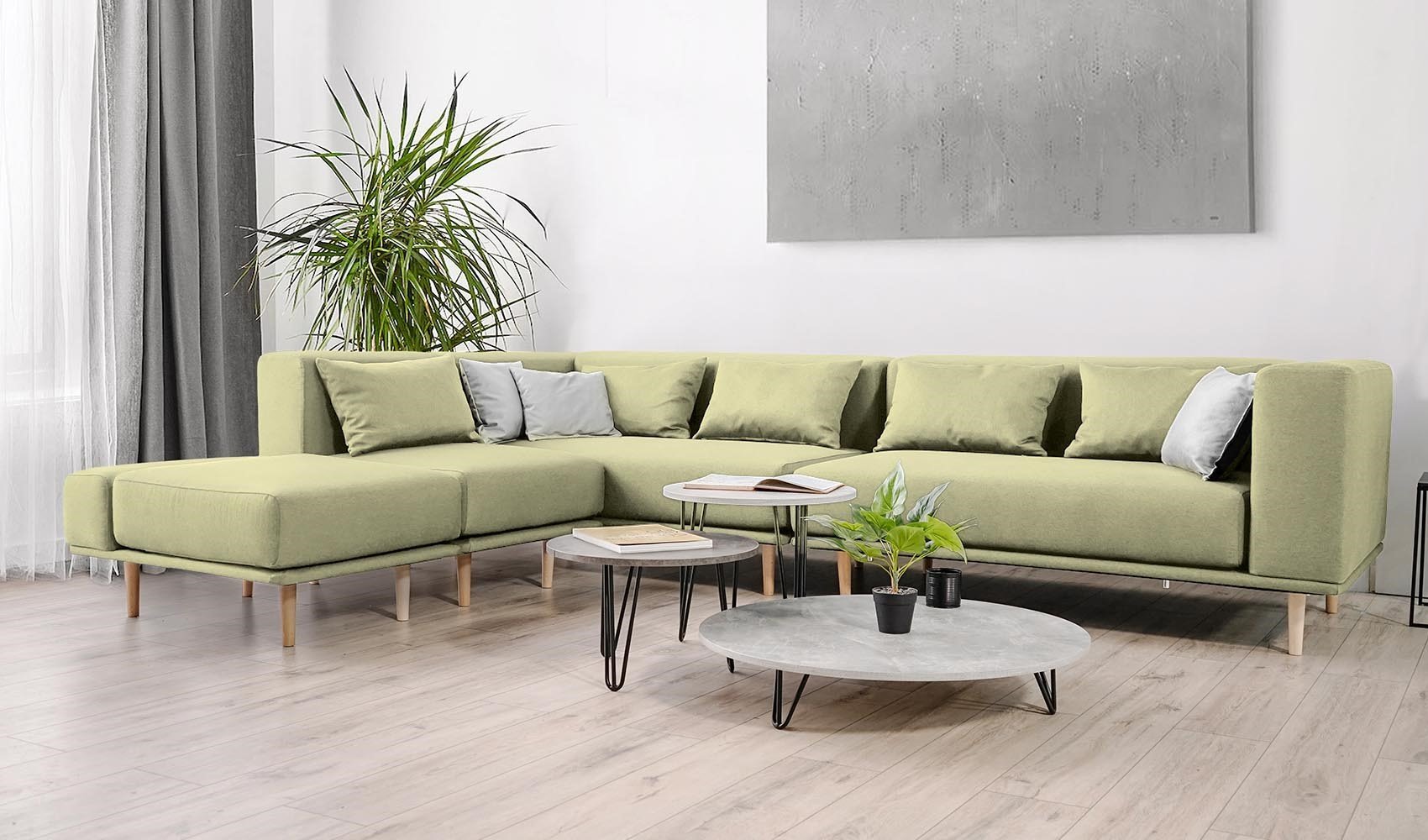 Modulares Sofa Jenny mit Schlaffunktion - Stoff Mollia - Livom