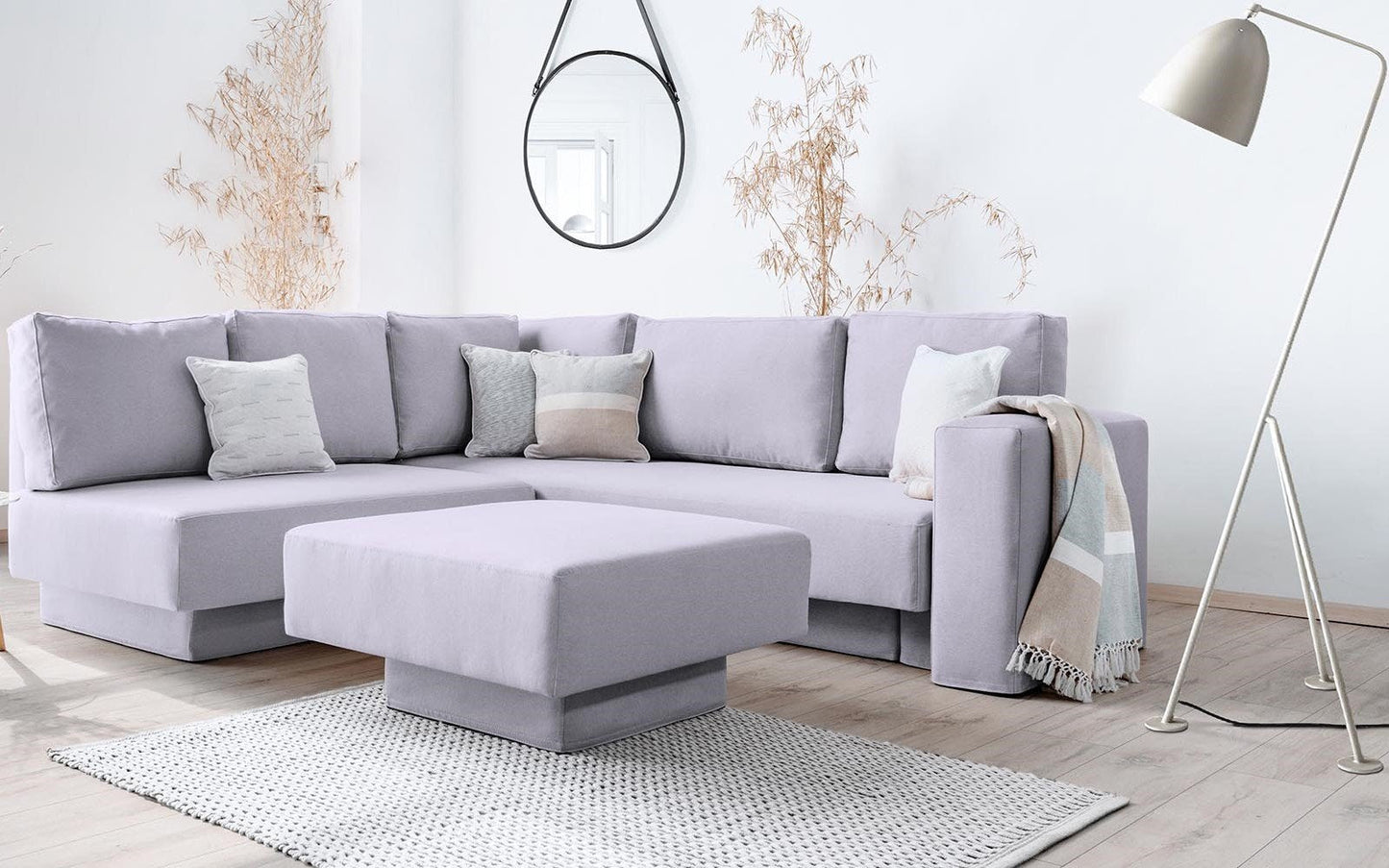 Modulares Sofa Jessica mit Schlaffunktion - Stoff Mollia - Livom