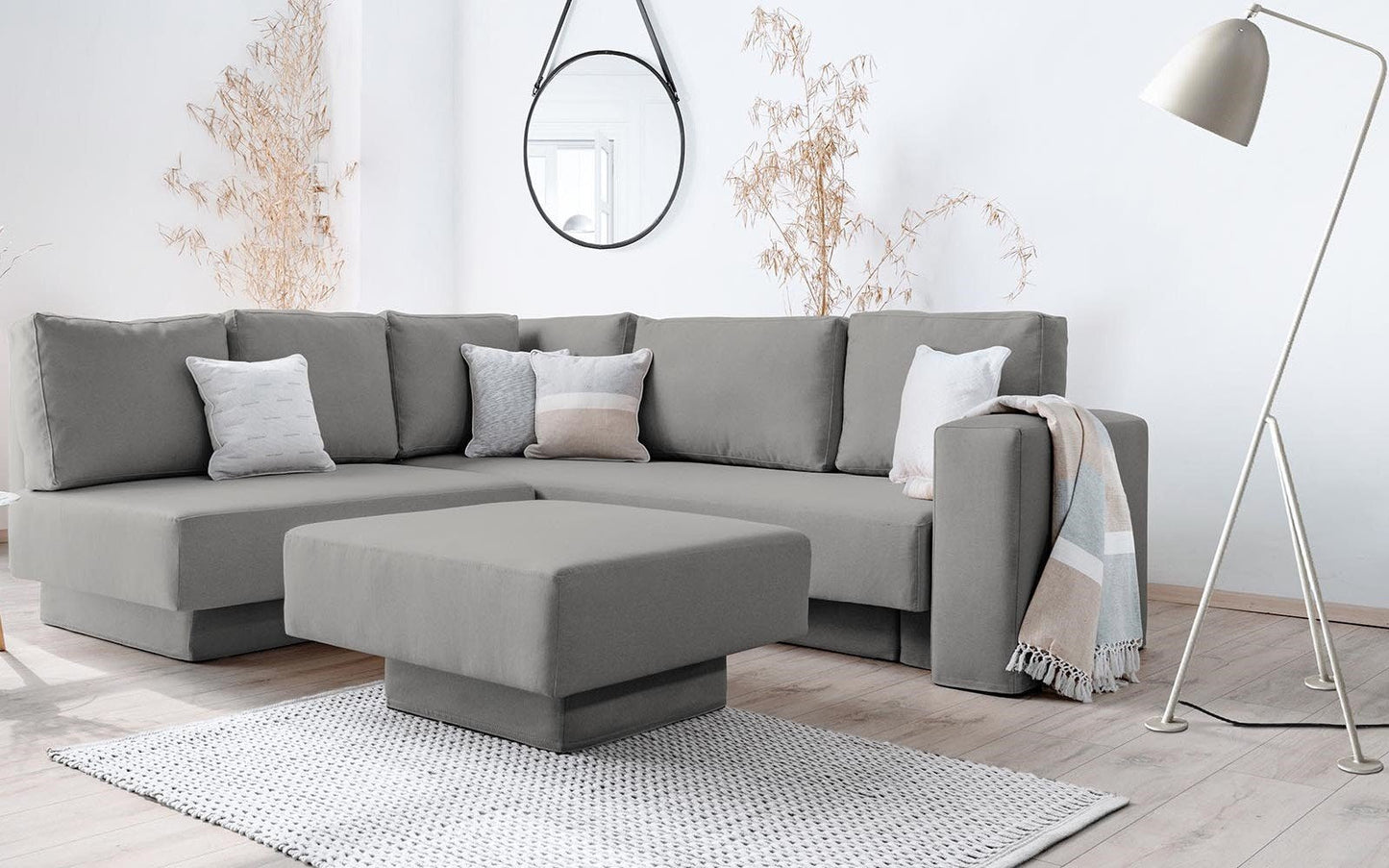 Modulares Sofa Jessica mit Schlaffunktion - Stoff Mollia - Livom